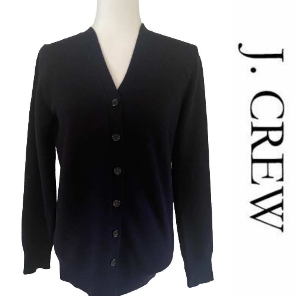 J Crew Cashmere Blend Black Cardigan -Small